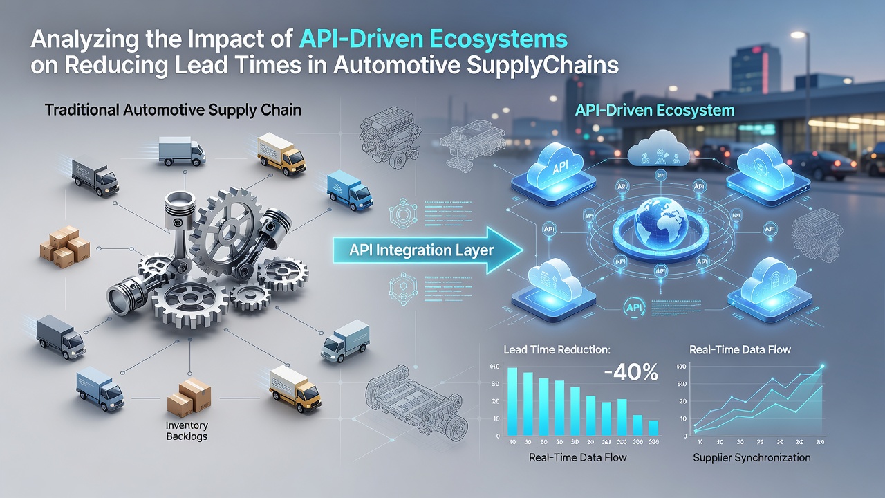 Real-time dashboards displaying automotive supply chain metrics and lead time reductions